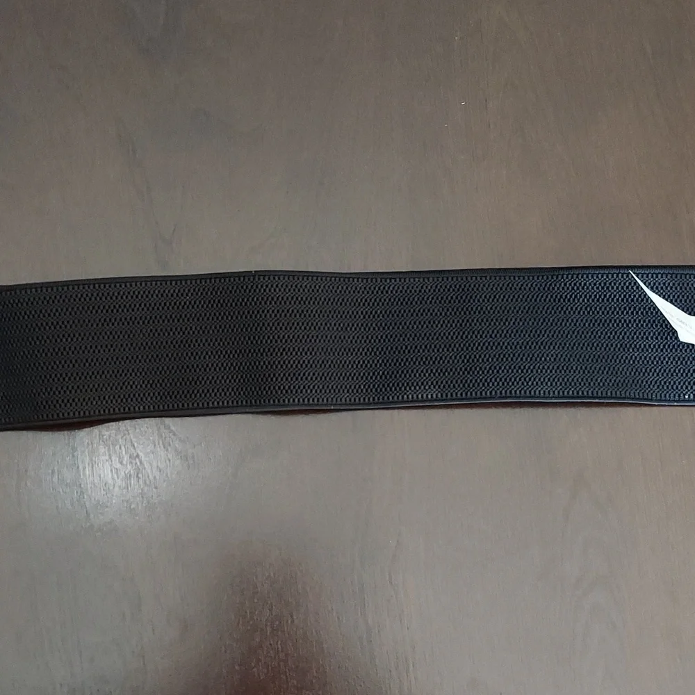 Ava & Viv Black Elasticized Belt w/ Silvertone Interlocking Closure Size 2X NWT - Picture 15 of 16